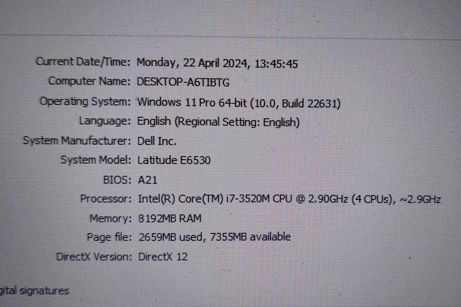 DELL LATITUDE E6530 (i7-3520M)
