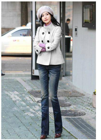 Women's Woolen Outerwear Coat Short Jacket