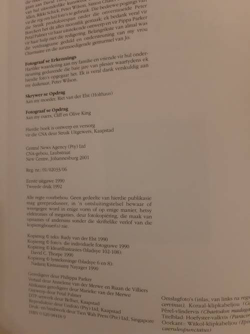 n Gids tot Seevisse van Suider-Afrika deur Rudy van der Elst (1990)