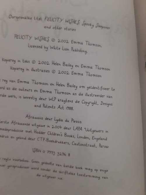 Lili se Pajamapartytjie en ander stories deur Helen Bailey & Emma Thomson (2002)