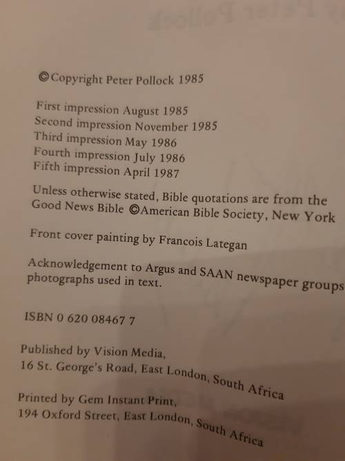 Clean Bowled by Peter Pollock (5th impression Apr 1987) - AUTOGRAPHED