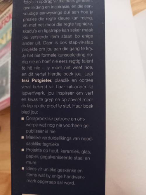 Verfkuns Dekoratiewe verfwerk op bykans enigiets