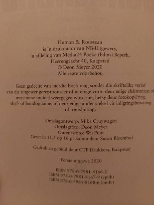 Donkerdrif deur Deon Meyer (1ste uitgawe 2020)
