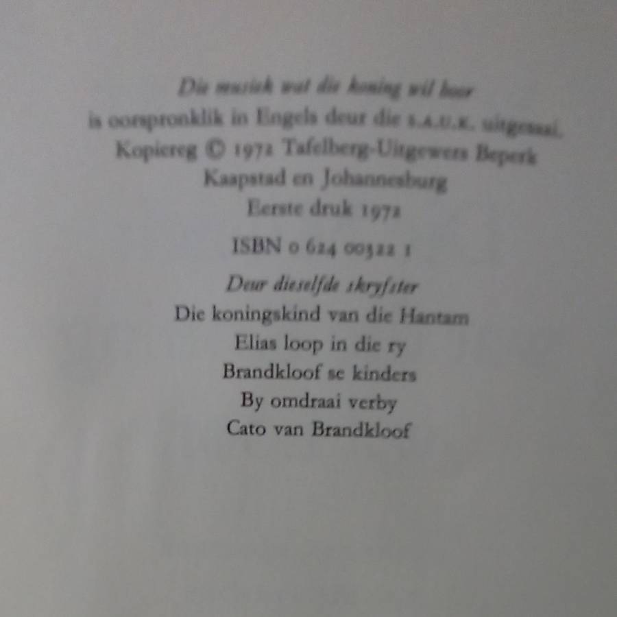 Die musiek wat die koning wil hoor - Rona Rupert (1972)