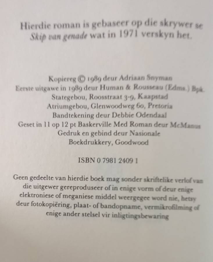 Die ark-bouer - Adriaan Snyman (1989)