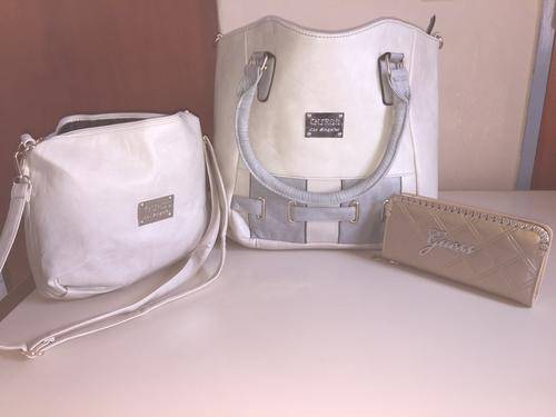 Guess Handbag Set (3) - White and Grey