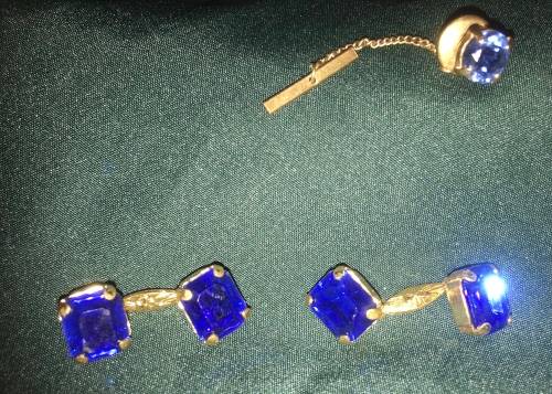 Tie pin and cufflinks set