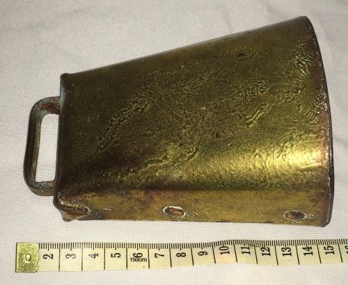 Cow bell, brass, large - 14cm
