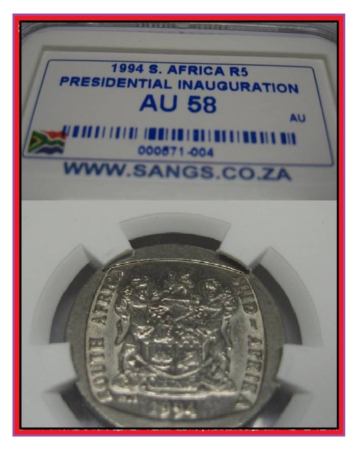 1994 MANDELA R 5 COIN--AU 58