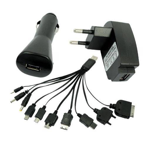 10 in 1 Multi USB Charger Cable + wall / car charger