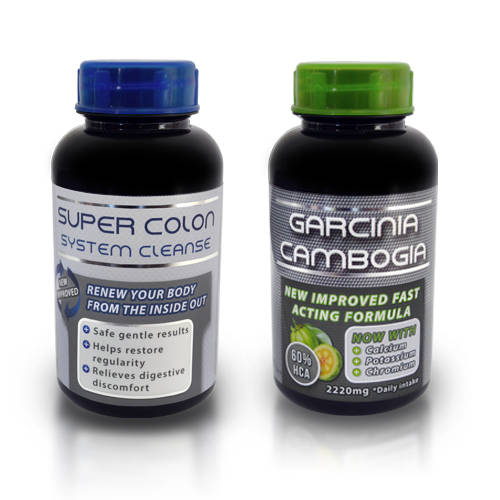 Super Garcinia Cambogia 120 Caps and  Super Colon System Cleanser 60 Caps