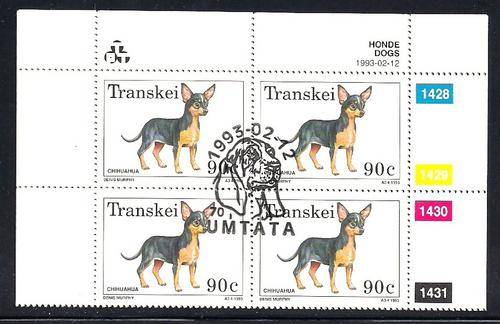 TRANSKEI - SUPERB SET OF LATTER ERA CONTROL BLOCKS (CTO) - DOGS 1993