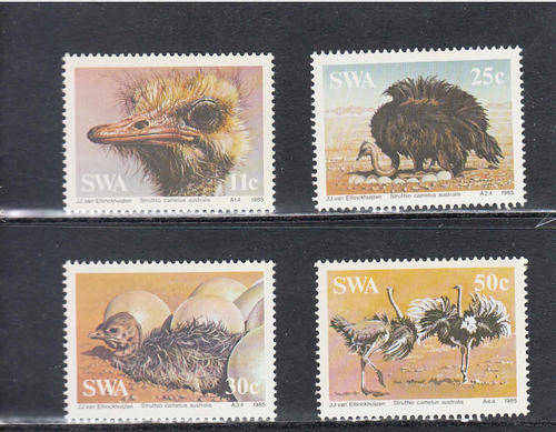 SWA 449-452:  15.3.1985: - OSTRICHES SET OF 4. U/MINT (**)