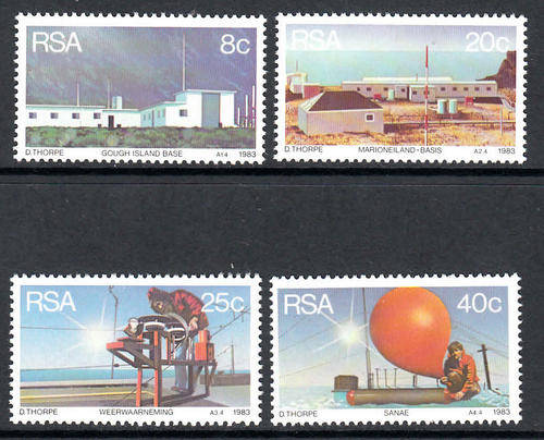 RSA SACC 541-544: 19.1.1983: WEATHER STATIONS SET OF 4. U/MINT (**)