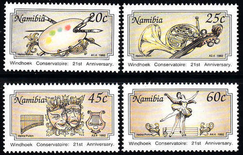 NAMIBIA SACC 47-50  30.1.1992: 21ST ANNIV OF WINDHOEK CONSERVATOIRE SET OF 4.  U/MINT(**)