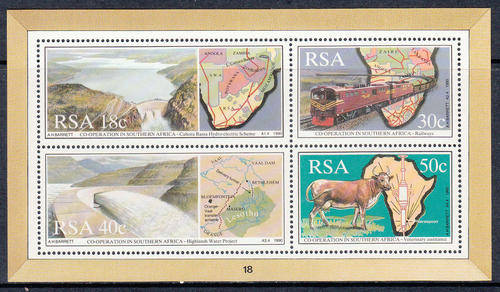 RSA: SACC 719: 15.2.1990: CO-OPERATION IN SOUTHERN AFRICA MINIATURE SHEET. U/MINT(**)