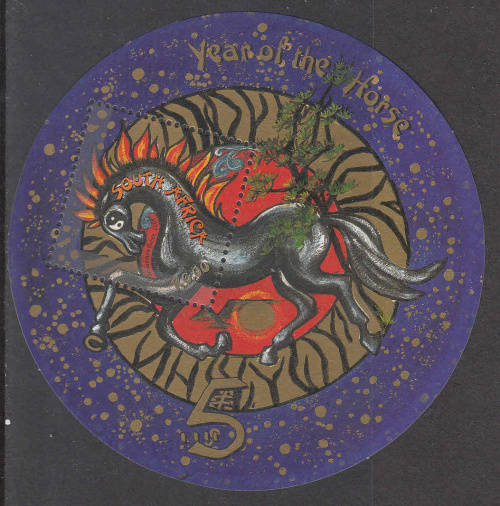 RSA: SACC 1466: 2.11.2001: LUNAR YEAR OF THE HORSE MINIATURE SHEET. U/MINT(**). CV R40