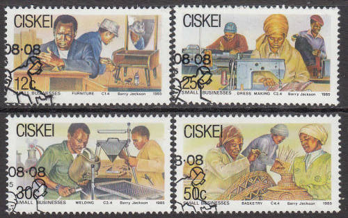 CISKEI: SACC 79-82: 8.8.1985: SMALL BUSINESSES SET OF 4. USED(CTO)