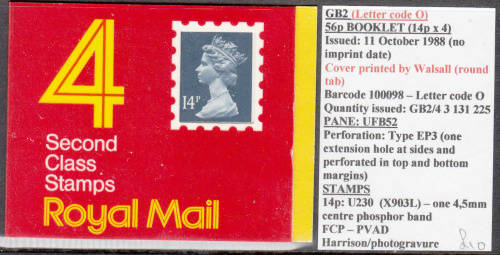 GB: SG GB1 + GB2: 56p `WINDOW` BOOKLETS. - SEE DESCRIPTION BELOW. CV R320
