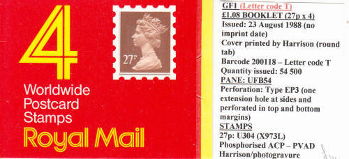 GB: SG GE1a + GF1`WINDOW` BOOKLETS. - SEE DESCRIPTION BELOW. CV R720.