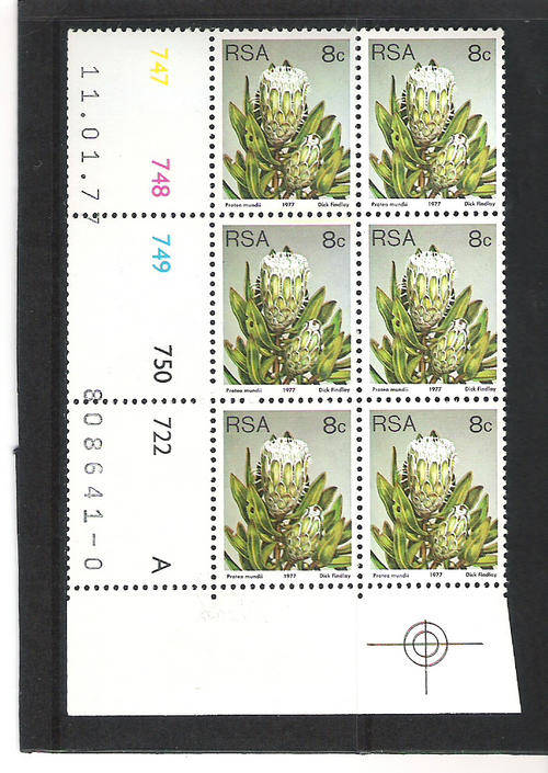 3RD DEFIN (PROTEAS): 8 CENTS CONTROL PANE A - "0"  PRINTING DD 11.1.1977 (ATLAS P73)