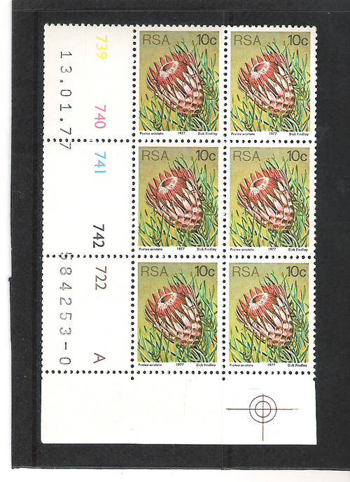 3RD DEFIN (PROTEAS): 10 CENTS CONTROL PANE A - "0"  PRINTING DD 13.1.1977 (ATLAS P89)
