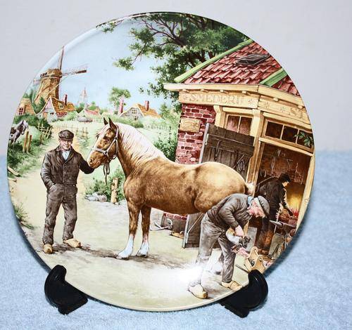 Hand Decorated Plate Horse Scene No 2