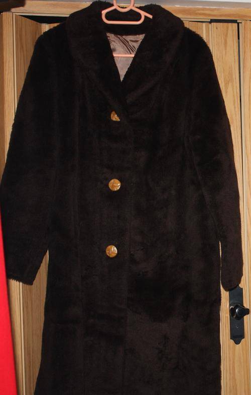 Faux Fur Coat - Dark Brown