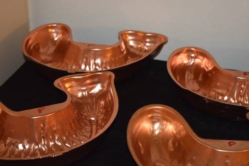 4 Large Copper Coloured Fish Moulds