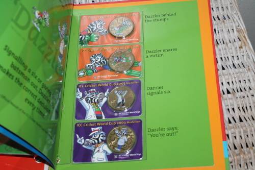 2003 ICC cricket world Cup Album and Mascot Medals