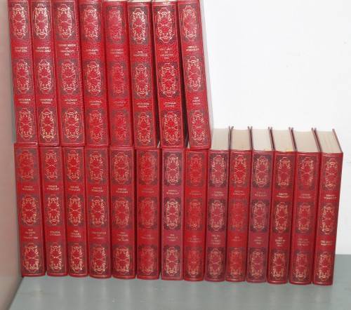 22 Red Leather Bound Dennis Wheatley Books