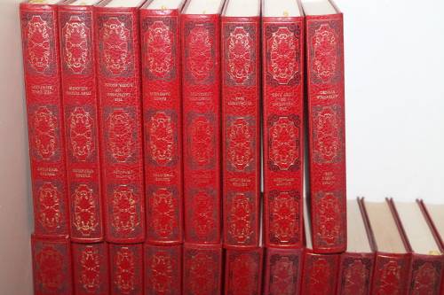 22 Red Leather Bound Dennis Wheatley Books