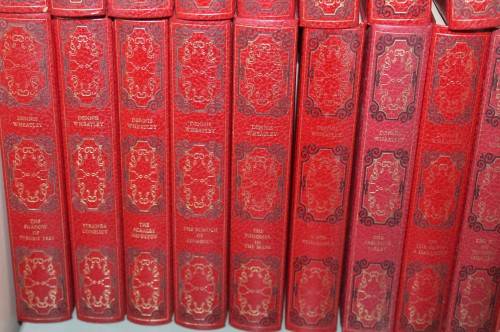 22 Red Leather Bound Dennis Wheatley Books