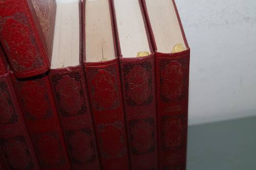 22 Red Leather Bound Dennis Wheatley Books