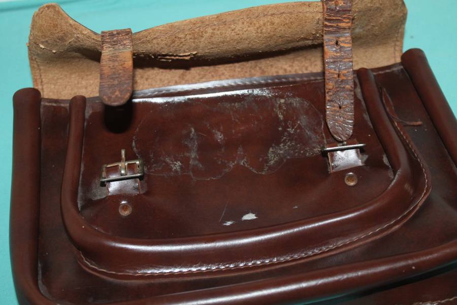 vintage leather school satchel