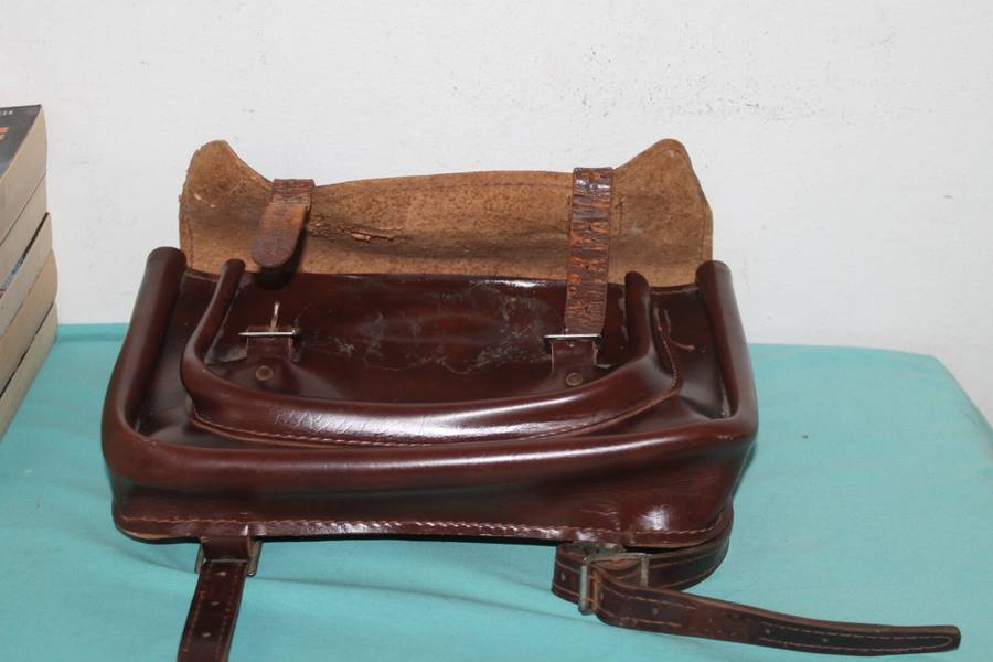 vintage leather school satchel
