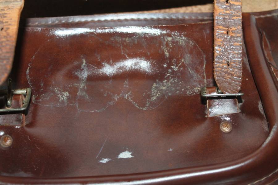 vintage leather school satchel