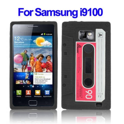 Tape Style Silicon Case for Samsung Galaxy S II / i9100 (Black)