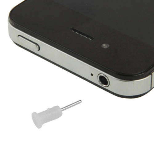 Earphone slot Anti-dust Stopper for iPhone 4 / 4S / 5 / 5S (White)