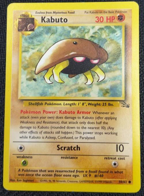 POKEMON CARDS - Kabuto - 50/62 - 2000 Fossil Unlimited Singles*