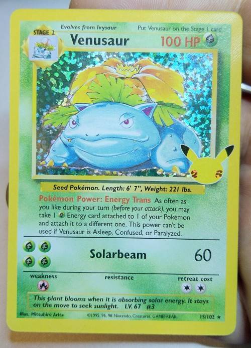 POKEMON TRADING CARDS - TCG - Venusaur - 15/102 - Holo Rare (Classic Collection) - Celebrations