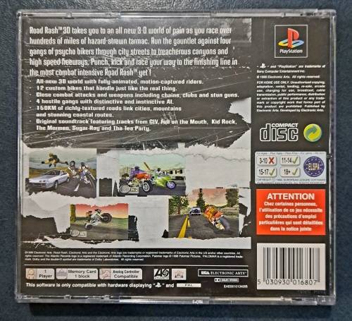 Original PAL  Sony PS1 - Road Rash 3D - Game Disc