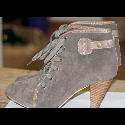 Khaki Heeled Boots Size 8