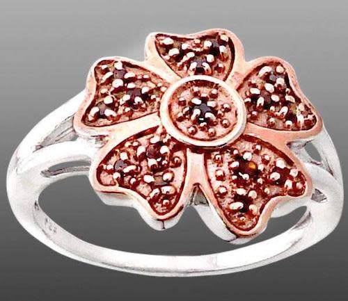 0.23ct RED DIAMOND STERLING SILVER RING