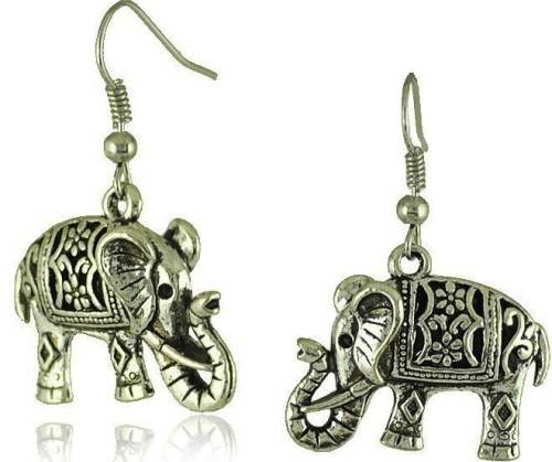 Silver Elephant Earrings