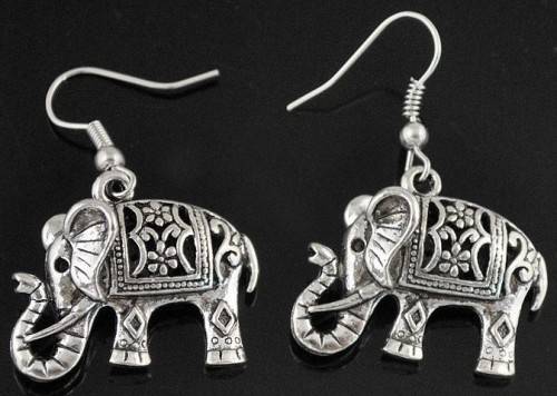 Silver Elephant Earrings