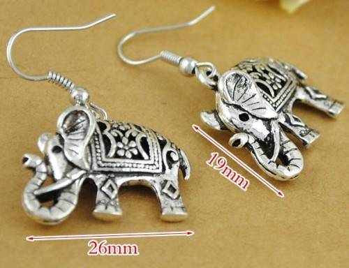 Silver Elephant Earrings