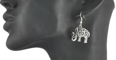 Silver Elephant Earrings