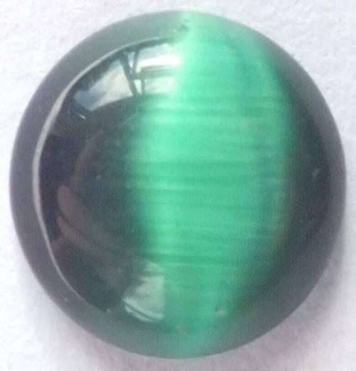 GREEN CAT'S EYE - 9.6mm round
