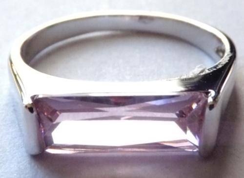 Ladies Pink Lab Sapphire White Gold Filled Fashion Ring